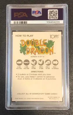 Double Dragon 1989 Topps Nintendo Scratch-Off PSA 9 MINT! Graded Card #10 - Image 2