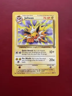 Jolteon 20/64 Non Holo Rare Jungle Pokemon Card DMG - Image 1