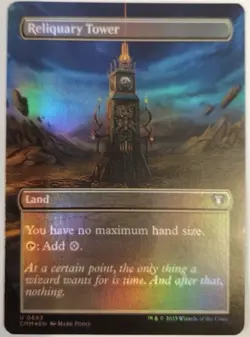 MTG Reliquary Tower *BORDERLESS FOIL* Commander Masters 0663 NM - Image 1