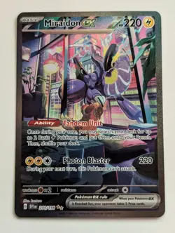 Miraidon ex 244/198 Special Illustration Rare Pokemon Scarlet & Violet Base LP - Image 1