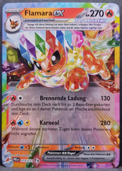 Flamara ex 014/131 Prismatische Entwicklungen Tera Pokemon Pokemon Karte DE NM - Image 1