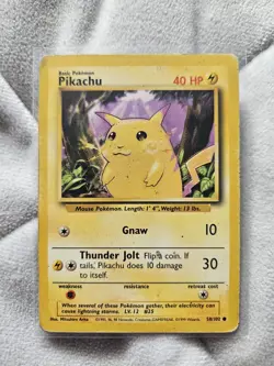 Pokemon TCG Pikachu Base Set 58/102 Regular Unlimited Common - Image 1
