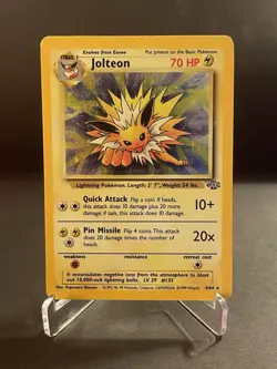 Pokemon TCG Jolteon Jungle Set Rare 4/64 Holographic Lightly Played Vintage - Image 1