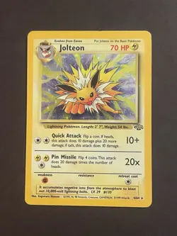 Pokemon TCG Jolteon Jungle Set Rare 4/64 Holographic Lightly Played Vintage - Image 2