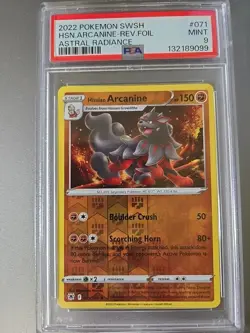 2022 POKEMON SWORD & SHIELD ASTRAL RADIANCE HISUIAN ARCANINE-REVERSE FOIL PSA 9 - Image 1
