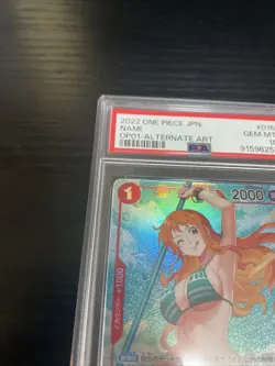 PSA 10 GEM MT 2022 One Piece Japanese Romance Dawn 016 Nami Alternate Art - Image 2