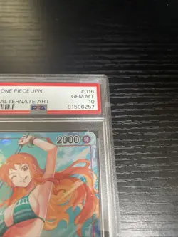 PSA 10 GEM MT 2022 One Piece Japanese Romance Dawn 016 Nami Alternate Art - Image 3