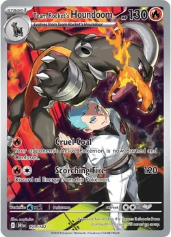 Pokemon TCG Team Rockets Houndoom Illustration Rare Card 191/182 Destined Rivals - Image 1