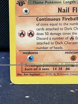 1st Edition Dark Charizard #21/82 Pokemon Team Rocket Set WotC 2000 - MP - Image 5