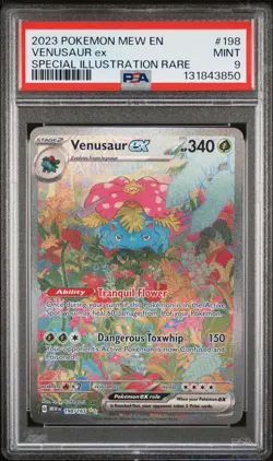 2023 POKEMON MEW EN-151 SPECIAL ILLUSTRATION RARE #198 VENUSAUR EX PSA 9 - Image 1