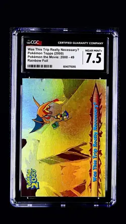 Pokemon The Movie 2000 Topps Really Necessary 49 Rainbow Foil RARE Charizard CGC - Image 3