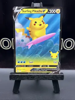 Surfing Pikachu V 008/025 Celebrations Ultra Rare Pokemon TCG 2021 NM - Image 2