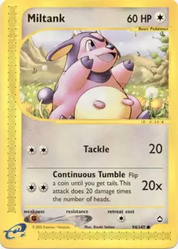 Miltank - 94/147 - Common x1 - NM-Mint - Aquapolis Pokemon Card - Image 1