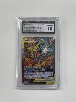 CGC 10 Moltres Zapdos Articuno GX SM210 Hidden Fates - Pokemon Trading Card - Image 1