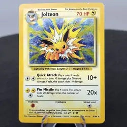 Jolteon No Set Symbol Error 4/64 Jungle Holo WOTC Pokemon Card Unlimited MP - Image 1