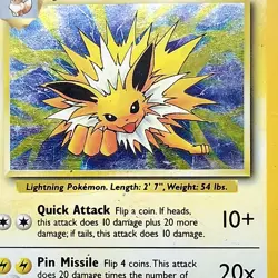 Jolteon No Set Symbol Error 4/64 Jungle Holo WOTC Pokemon Card Unlimited MP - Image 2