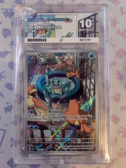 Ace 10 Squirtle 148/142 Stellar Crown Illustration Rare Pokemon TCG Card - Image 1