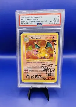 Charizard 4/102 Shadowless Mitsuhiro Arita Signed Pokemon Card Auto 10 PSA 5 - Image 1