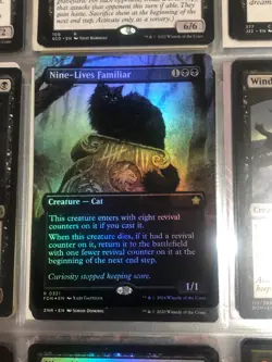 Nine-Lives Familiar (Borderless) [Foundations] Foil Near Mint - Image 1
