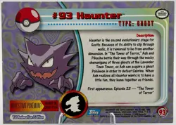 1999 Pokemon Topps TV Animation Haunter Silver Holo Foil #93 Blue Logo LP - Image 2