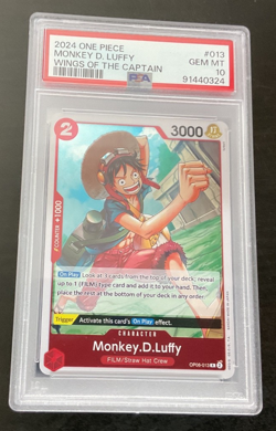 2024 One Piece Monkey D. Luffy #013 Wings of the Captain PSA 10 GEM MINT - Image 1