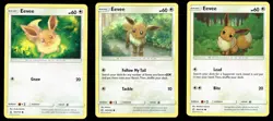 Eevee Card Lot Sun & Moon Cosmic Eclipse, Ultra Prism 3 Card Lot Pokemon TCG - Image 1