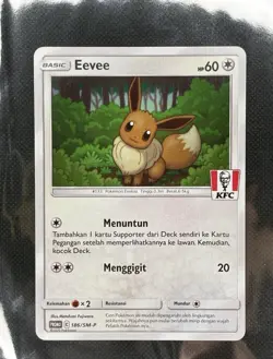 Eevee KFC Promo 186/SM-P Pokemon Card Indonesia Exclusive - Image 1