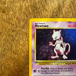 Pokemon TCG Mewtwo Base Set 2 Holo Rare Card 10/130 Vintage WOTC - Image 2