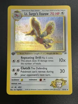 LT. SURGE'S FEAROW Pokemon Card WOTC 1st Edition Gym Heroes 7/132 HOLO NM (C) - Image 4