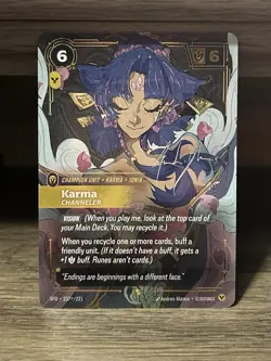 KARMA SIGNATURE Channeler Showcase Overnumber Riftbound Near Mint Card - English - Image 1
