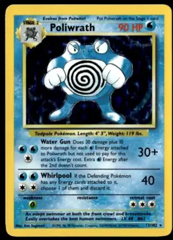 1999 Pokemon Base Set Poliwrath Holo Card 13/102 WOTC Vintage Rare NM/LP ! - Image 1