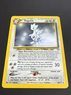 Togetic 16/111 Neo Genesis Unlimited Holo Rare Pokemon TCG Vintage WOTC LP+ - Image 2