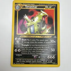 Pokemon Tyranitar 31/75 Neo Discovery Rare 100 HP Regular Unlimited 2001 - Image 1