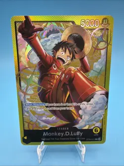One Piece - ST29 Monkey.D.Luffy 001 Leader Gold Foil Promo - Image 1