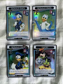 Kingdom Hearts TCG Donald Lv 1 2 3 And Goofy Lv 3 Foil SR Card - Image 1