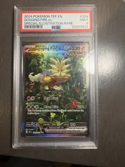 2024 POKEMON TEF SPECIAL ILLUSTRATION RARE #204 GOUGING FIRE EX PSA 9 - Image 1