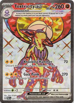 POKEMON Toxtricity ex - #227/182 Holo SV04: Paradox Rift NM - Image 1