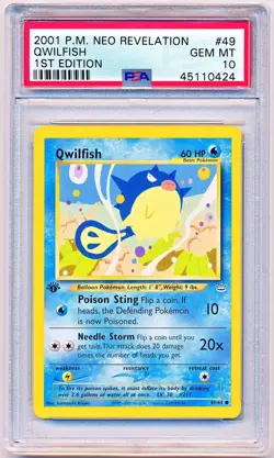 Pokemon Neo Revelation Qwilfish 1st Edition #49 PSA 10 - POP 121 - Image 1