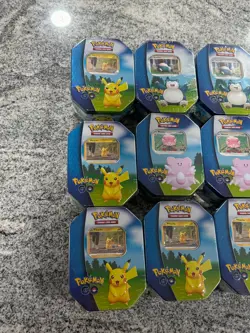 Pokemon Go SEALED Tin Lot of 10x Unopened TCG 40 Packs Pikachu Blissey Snorlax - Image 2