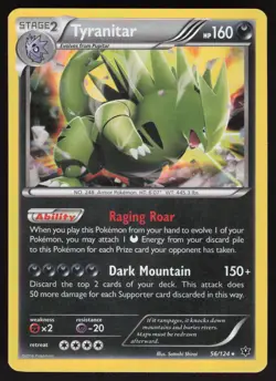 Tyranitar 56/124 Holo Rare Pokemon TCG Fates Collide VLP - Image 1