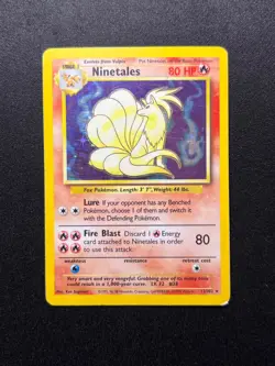 Ninetales 12/102 Holo Base Set Pokemon Card WOTC Played - Image 1