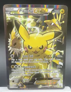 Pokemon TCG: Pikachu EX XY124 Full Art Holo XY Black Star Promo NM - Image 1