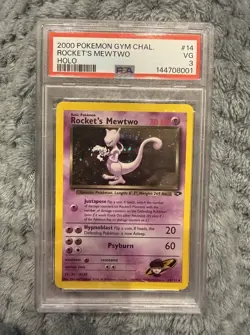 2000 POKEMON GYM CHALLENGE HOLO #14 ROCKET'S MEWTWO PSA 3 - Image 2
