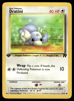 Pokemon TCG Team Rocket 1st Edition #53/82 Dratini LP+ - Image 1
