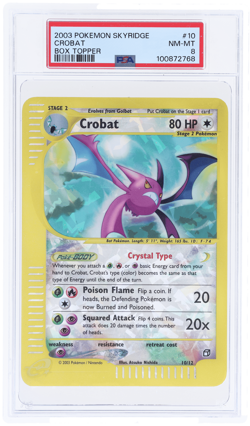 2003 Pokemon Skyridge Box Topper Crobat #10 PSA 8 - Image 1