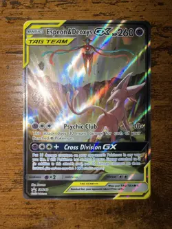 Pokemon TCG Espeon & Deoxys GX SM240 Black Star Promo Holo PSA 10 CONTENDER NM - Image 1