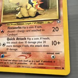 Cyndaquil Neo Genesis 1st Edition Common 57/111 Pokemon Card - Image 4