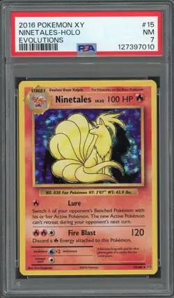 PSA 7 Ninetales (Off-Centered Back) XY Evolutions 15/108 Holo Pokemon Card B9 - Image 1