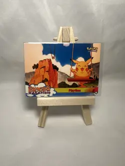 Playtime 1999 Topps HOLO Pikachu's Vacation Pokemon Card Blue Logo - Nm/Vlp - Image 1