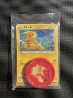McDonald's 2019 Pikachu Holo Promo Card 6/12 + Launcher Disc *SEALED* - Image 1